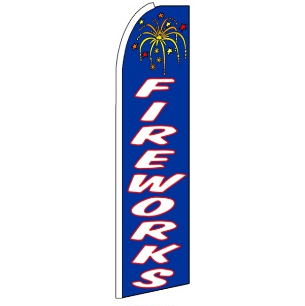 Fireworks Feather Flag 3' x 11.5'