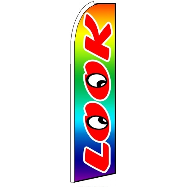 Look Rainbow Feather Flag 3\' x 11.5\'