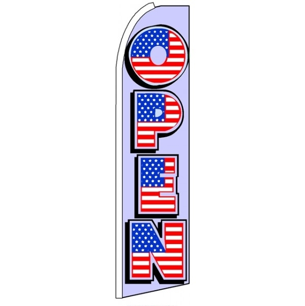 Open (USA) Feather Flag 3\' x 11.5\'