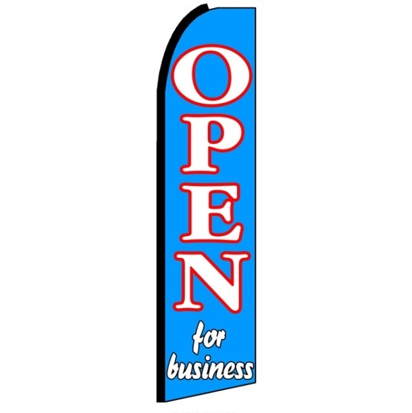 Open For Business Feather Flag 3\' x 11.5\'