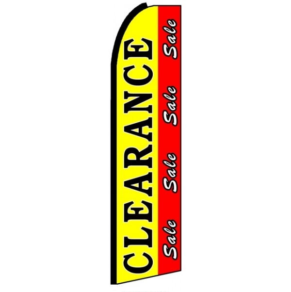 Clearance Sale Sale Sale (Black Sleeve) Feather Flag 3\' x 11.5\'