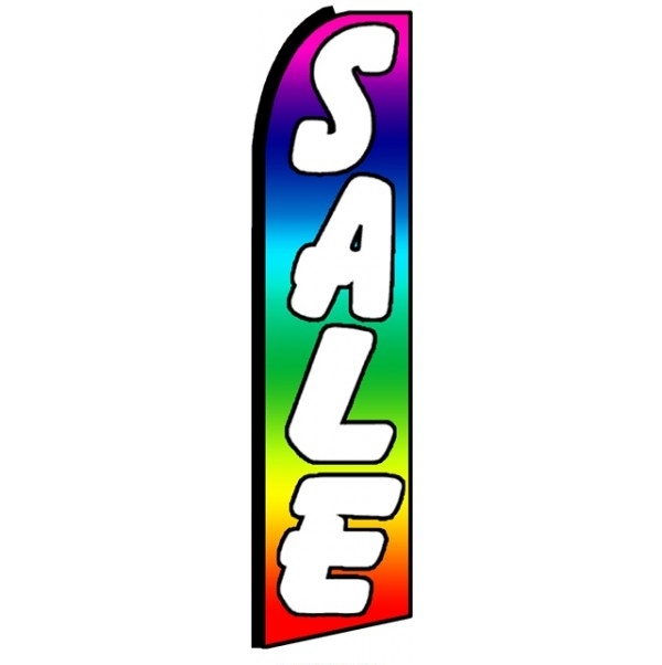 Sale Rainbow (Black Sleeve) Feather Flag 3\' x 11.5\'