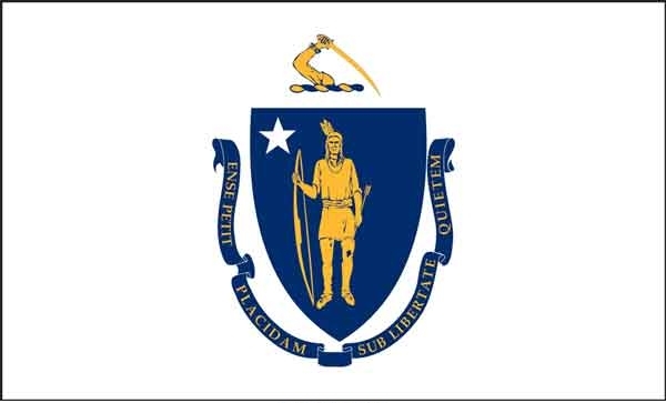 2\' x 3\' Massachusetts State High Wind, US Made Flag
