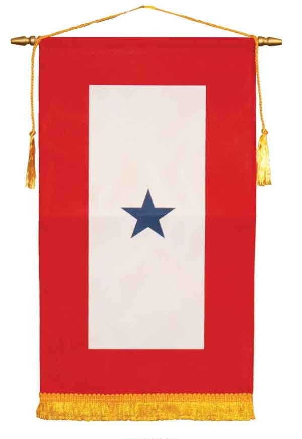 8" x 14" US Made 1 Star Service Banner