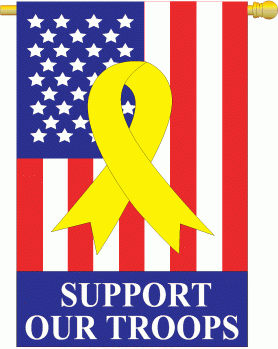 applique Support Our Troops House Flag