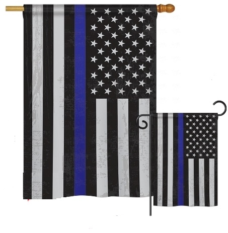 US Thin Blue line Stripe House Flag