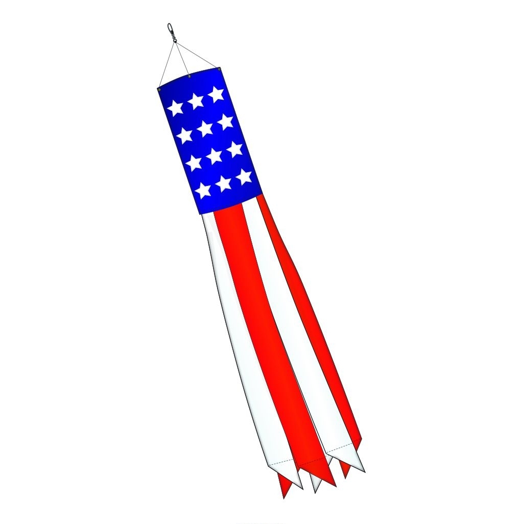 USA Applique Windsock 10" x 40"