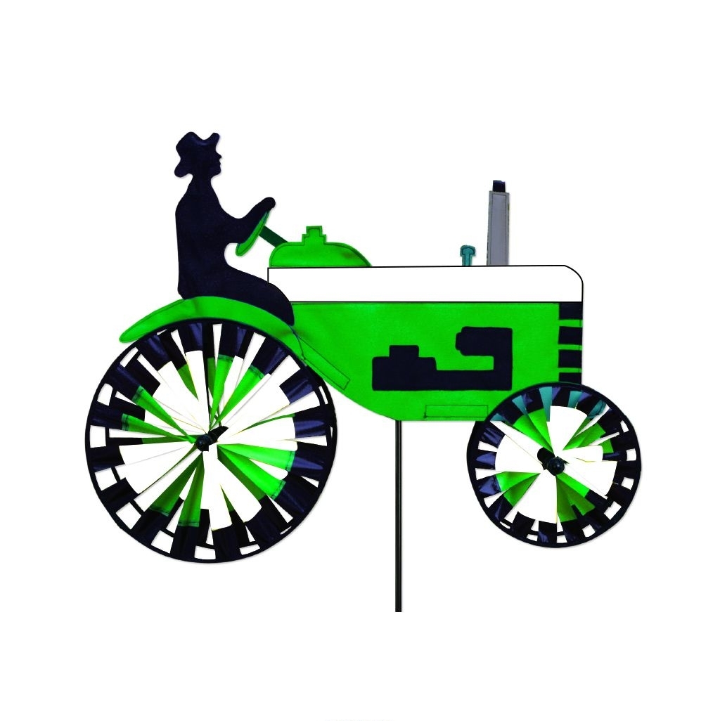 Green & White Tractor Applique Windwheel 20\