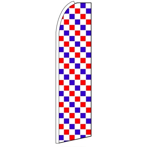 Red, White, Blue Checkers Feather Flag 3\' x 11.5\'