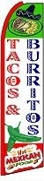 Tacos & Burritos (Red Sleeve) Feather Flag 2.5' x 11.5'