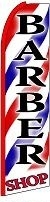 Barber Shop (Black & Pink, Red Sleeve) Feather Flag 2.5' x 11.5'