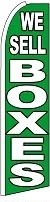We Sell Boxes (Green) Wind Feather Flag 2.5' x 11.5'