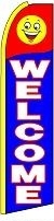 Welcome (Yellow Sleeve) Feather Flag 2.5\' x 11.5\'