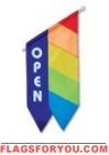 1 left - diagonal applique open garden flag