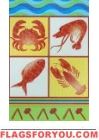 Seafood Lobster and Crab Feast Garden Flag - 10 left