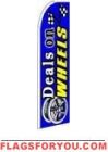 Deals on Wheels (Sideways, Blue) Feather Flag 2.5' x 11.5'