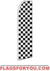 Checkered (Black & White) Feather Flag 2.5' x 11.5'