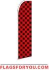Checkered (Black & Red) Feather Flag 2.5' x 11.5'