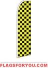 Checkered (Black & Yellow) Feather Flag 2.5' x 11.5'