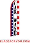 Car Wash (Patriotic) Feather Flag 2.5' x 11.5'