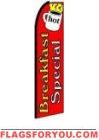 Breakfast Special (Black Sleeve) Feather Flag 2.5' x 11.5'