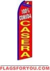 100% Comida Casera Feather Flag 2.5' x 11.5'