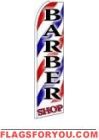 Barber Shop (Black & Pink) Feather Flag 2.5' x 11.5'
