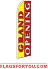 Grand Opening (Yellow & Red, Sideways) Feather Flag 2.5' x 11.5'