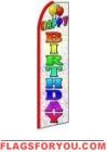Happy Birthday Feather Flag 2.5' x 11.5'
