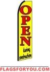 Open During Construction Feather Flag 2.5' x 11.5'