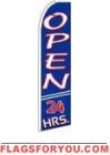 Open 24 Hrs. Feather Flag 2.5' x 11.5'