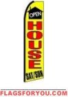 Open House Sat / Sun Feather Flag 2.5' x 11.5'