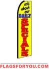 Ask About Our Daily Specials Feather Flag 2.5' x 11.5'