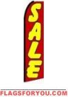 Sale (Red and Yellow, Black Sleeve) Feather Flag 2.5' x 11.5