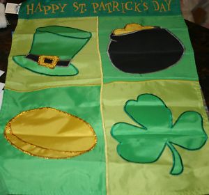 applique St. Patrick's Icons Garden Flag