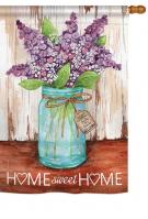 Lilacs Home Sweet Home Jar Garden Flag