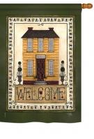 Yellow House Welcome Garden Flag