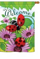 Welcome Ladybug House Flag