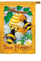 Bee Happy House Flag