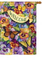 Pansies with Butterflies House Flag