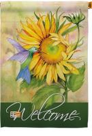 Sunflower With Hummingbird House Flag