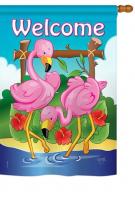 Flamingos House Flag