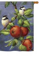 Chickadees & Apples House Flag