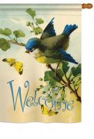 Welcome Birds House Flag