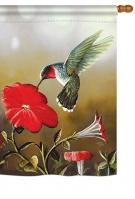 Ruby Hummingbird House Flag