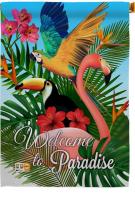 Tropical Bird Paradise House Flag