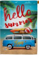 Hello Summer Enjoy Bus House Flag