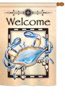Blue Crab Welcome House Flag