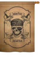 Instant Pirate Burlap House Flag