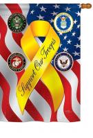 Support Our Troops Freedom House Flag